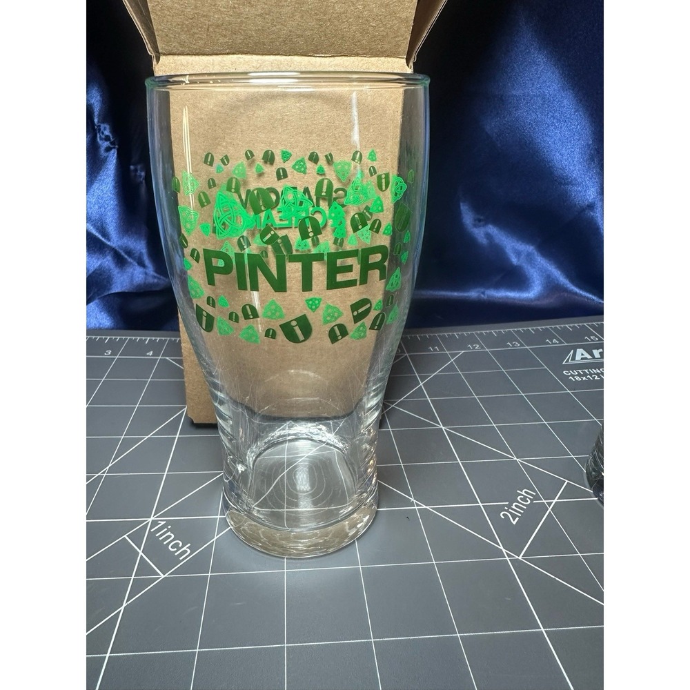 Set of 2! Pinter 'Shadow & Cream' Pint Glasses 16 oz. New In Box - Picture 4 of 4